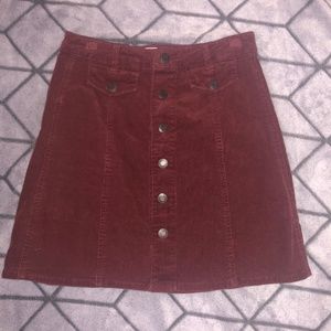 Maroon Corduroy Skirt